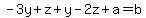 -3y%2Bz%2By-2z%2Ba=b