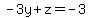 -3y%2Bz=-3