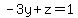 -3y%2Bz=1