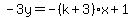 -3y=-%28k%2B3%29x%2B1