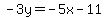 -3y=-5x-11