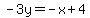-3y=-x%2B4