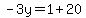 -3y=1%2B20