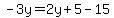 -3y=2y%2B5-15