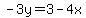 -3y=3-4x