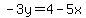 -3y=4-5x