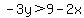 -3y%3E9-2x