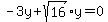 -3y+%2Bsqrt%2816%29y=0