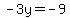 -3y+=+-9