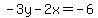 -3y-2x=+-6