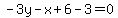 -3y-x%2B6-3=0