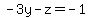 -3y-z=-1