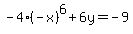 -4%28-x%29%5E6%2B6y=-9