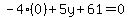 -4%280%29%2B5y%2B61=0