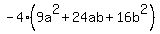-4%289a%5E2%2B24ab%2B16b%5E2%29