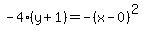 -4%28y%2B1%29=-%28x-0%29%5E2