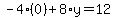 -4%2A%280%29%2B8%2Ay=12