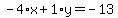 -4%2Ax%2B1%2Ay=-13