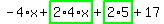 -4%2Ax%2Bhighlight_green%28+2%2A4%2Ax+%29%2Bhighlight_green%28+2%2A5+%29%2B17