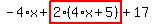 -4%2Ax%2Bhighlight_red%28+2%2A%284%2Ax%2B5%29+%29%2B17