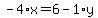 -4%2Ax+=+6+-+1%2Ay
