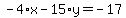 -4%2Ax-15%2Ay=-17