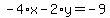 -4%2Ax-2%2Ay=-9