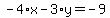 -4%2Ax-3%2Ay=-9
