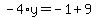 -4%2Ay=-1%2B9