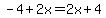 -4%2B2x=2x%2B4