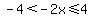 -4%3C-2x%3C=4
