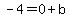 -4=0%2Bb