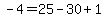 -4=25-30%2B1