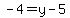 -4+=+y+-+5