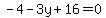 -4-3y%2B16=0