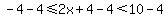 -4-4%3C=2x%2B4-4%3C10-4
