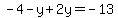 -4-y%2B2y=-13