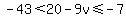 -43%3C20-9v%3C=-7