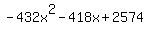 -432x%5E2-418x%2B2574