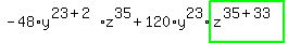 -48%2Ay%5E%2823%2B2%29%2Az%5E35%2B120%2Ay%5E23%2Ahighlight_green%28+z%5E%2835%2B33%29+%29