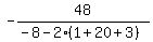 -48%2F%28-8-2%281%2B20%2B3%29%29