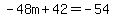 -48m%2B42=-54