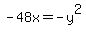 -48x=-y%5E2