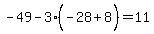 -49-3%28-28%2B8%5E%22%22%29=11