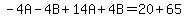 -4A-4B%2B14A%2B4B=20%2B65