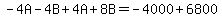 -4A-4B%2B4A%2B8B=-4000%2B6800