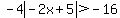 -4abs%28-2x%2B5%29%3E-16