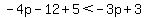 -4p-12%2B5%3C-3p%2B3