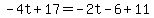 -4t%2B17=-2t-6%2B11