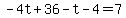 -4t%2B36-t-4=7+